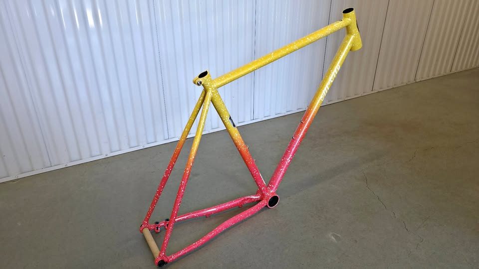 All-City Nature Cross Single Speed frameset in Pink Lemonade, from the seller's Marketplace listing.