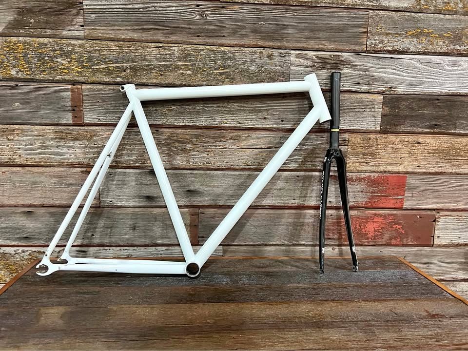 EAI Bareknuckle track frame with a Ritchey carbon fork, from the seller's Marketplace listing.