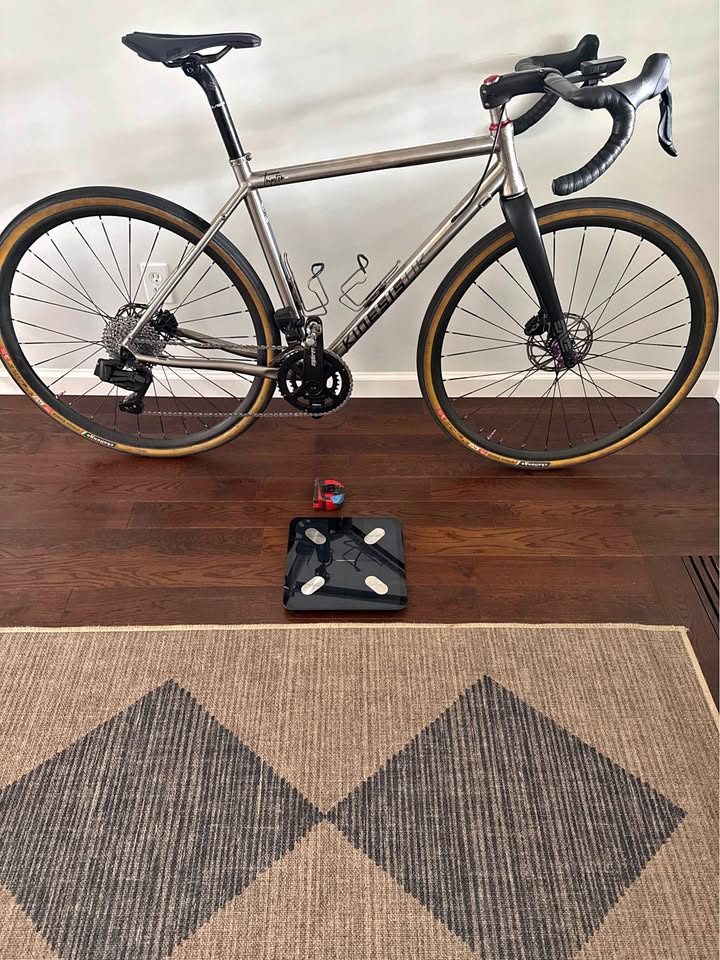 Kinesis Tripster ATR titanium bike, photographed built up indoors, from the seller's Marketplace listing.