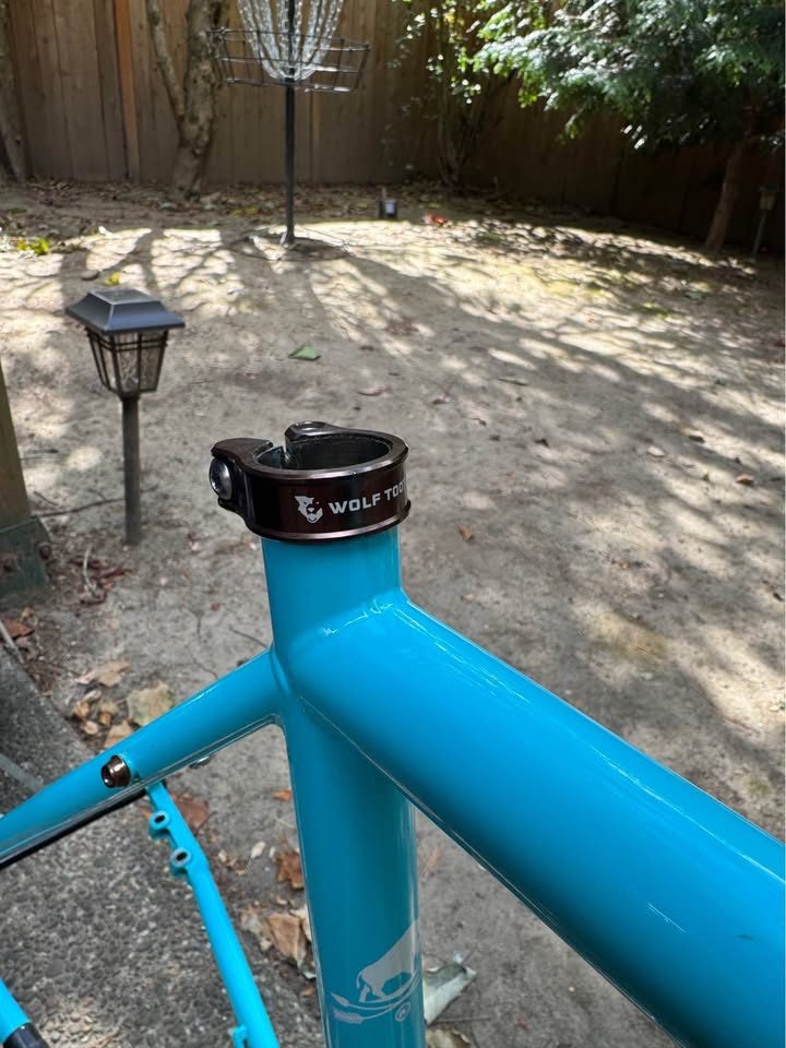 Kona Rove LTD frameset in turquoise with its carbon fork, from the seller's Marketplace listing. Photo 4 of 5.